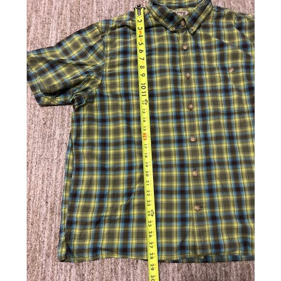 Duluth Trading Co Green Plaid Short Sleeved Cotton Button Down Mens Shirt SZ XL - Picture 6 of 7